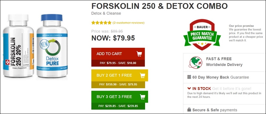 forskolin 250 & detox pure - combo in australia - buy now vd price match guarantee